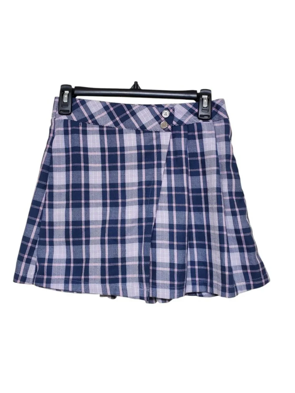 Justice Girl's Pink Purple Plaid A-Line Preppy Academia Punky Skort Size XL